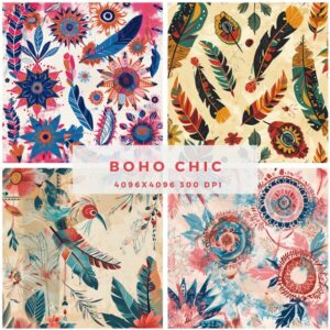 High-Resolution Boho Digital Paper