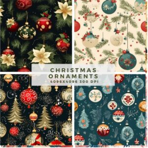Christmas Ornaments Digital Paper