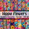 Explore Our Groovy Hippie Flower Seamless Patterns!