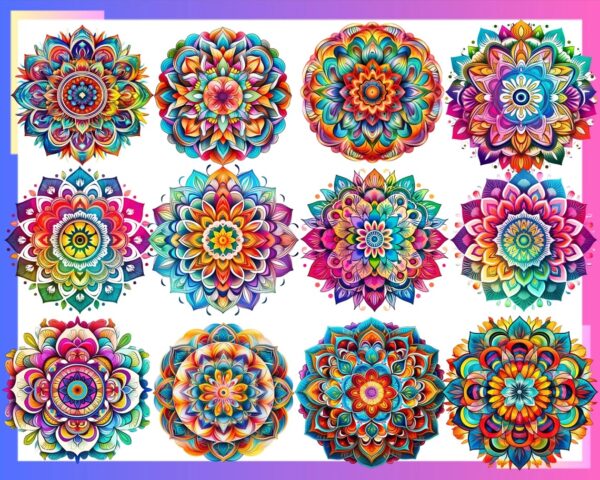Transform Your Designs with Vivid Mandala Clip Art Bundle