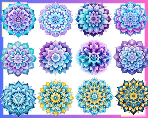 Transform Your Designs with Vivid Mandala Clip Art Bundle